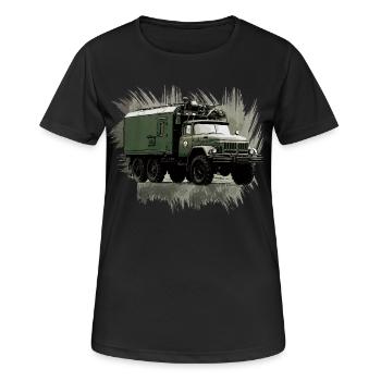 ZIL 131 KO - Frauen T-Shirt atmungsaktiv - Schwarz - Vorne - AI Model Female 172 light (172cm)