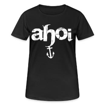 Ahoi - Frauen T-Shirt atmungsaktiv - Schwarz - Vorne - AI Model Female 172 light (172cm)