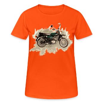 Enduro S51 - T-shirt respirant Femme - orange néon - Devant - AI Model Female 172 dark (172cm)