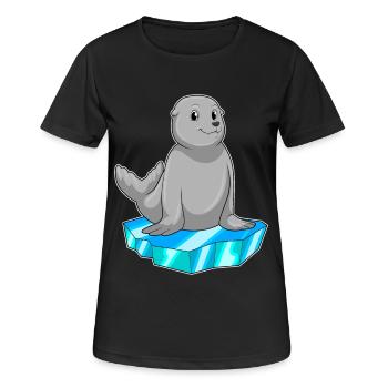 Banquise de phoque - T-shirt respirant Femme - noir - Devant - AI Model Female 172 light (172cm)
