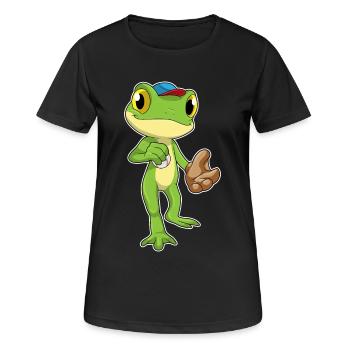 Frog Baseball Gant de baseball - T-shirt respirant Femme - noir - Devant - AI Model Female 172 light (172cm)
