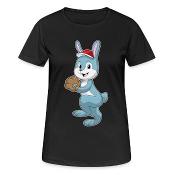 Gant de baseball Bunny - T-shirt respirant Femme - noir - Devant - AI Model Female 172 light (172cm)