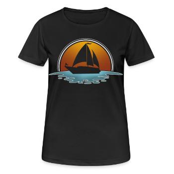 Voilier Voilier Voilier Voilier Marin - T-shirt respirant Femme - noir - Devant - AI Model Female 172 light (172cm)