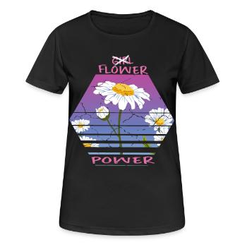 Sonnenblumen - Frauen T-Shirt atmungsaktiv - Schwarz - Vorne - AI Model Female 172 light (172cm)