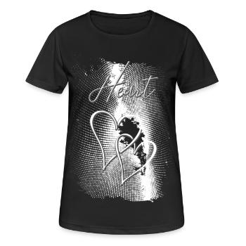 Zwei Herzen - Frauen T-Shirt atmungsaktiv - Schwarz - Vorne - AI Model Female 172 light (172cm)