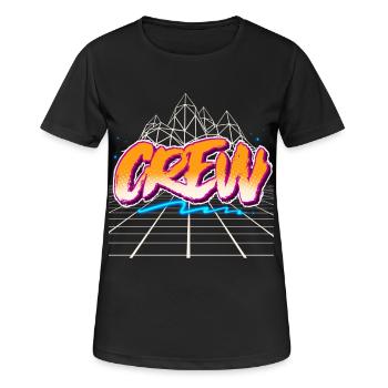 Crew - Frauen T-Shirt atmungsaktiv - Schwarz - Vorne - AI Model Female 172 light (172cm)
