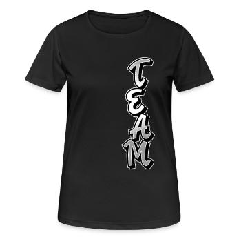 Team - Frauen T-Shirt atmungsaktiv - Schwarz - Vorne - AI Model Female 172 light (172cm)