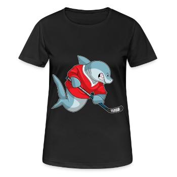 Croquant de hockey sur glace Shark - T-shirt respirant Femme - noir - Devant - AI Model Female 172 light (172cm)