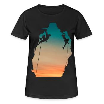 Couchersoleil falaise grimpeurs - T-shirt respirant Femme - noir - Devant - AI Model Female 172 light (172cm)