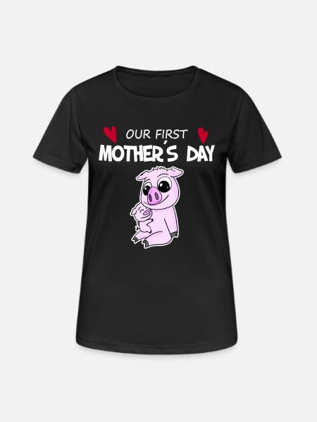 Cadeau de fête des mères - Notre première fête des mères - T-shirt respirant Femme - noir
