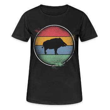 Wild boar - Women's Breathable T-Shirt - black - Front - AI Model Female 172 light (172cm)