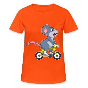 Vélo souris - T-shirt respirant Femme - orange néon - Devant - AI Model Female 172 dark (172cm)