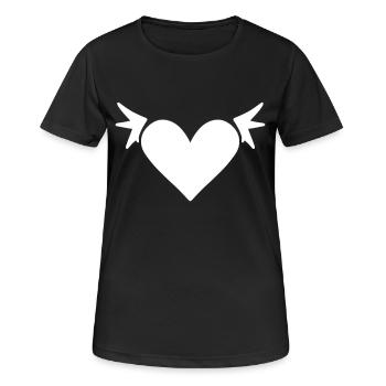 Ange du Cœur Ange Gardien - T-shirt respirant Femme - noir - Devant - AI Model Female 172 light (172cm)