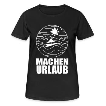 Urlaub machen - Frauen T-Shirt atmungsaktiv - Schwarz - Vorne - AI Model Female 172 light (172cm)