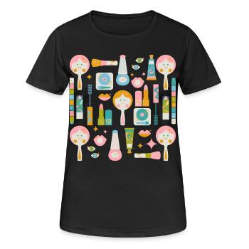 disco make up revival - Women's Breathable T-Shirt - black - Front - AI Model Female 172 light (172cm)