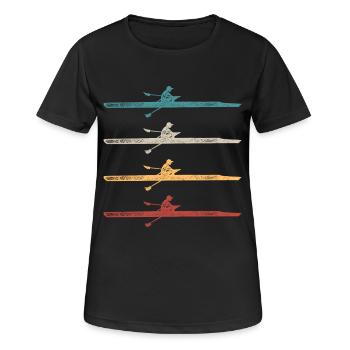 Rudern Ruderer Ruderboot Vintage - Frauen T-Shirt atmungsaktiv - Schwarz - Vorne - AI Model Female 172 light (172cm)