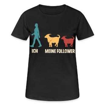 Ziege Hirte Ziegen - Frauen T-Shirt atmungsaktiv - Schwarz - Vorne - AI Model Female 172 light (172cm)