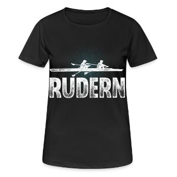 Rudern Ruderer Ruderboot - Frauen T-Shirt atmungsaktiv - Schwarz - Vorne - AI Model Female 172 light (172cm)
