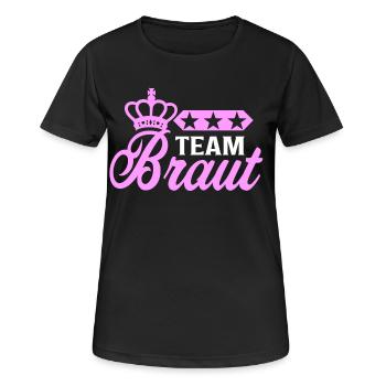 Junggesellinnenabschied - Team Braut JGA Frauen - Frauen T-Shirt atmungsaktiv - Schwarz - Vorne - AI Model Female 172 light (172cm)
