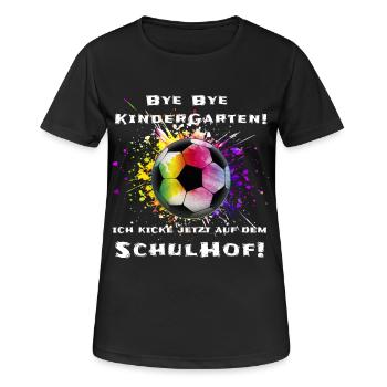 Fußball Schulanfang Geschenk - Frauen T-Shirt atmungsaktiv - Schwarz - Vorne - AI Model Female 172 light (172cm)