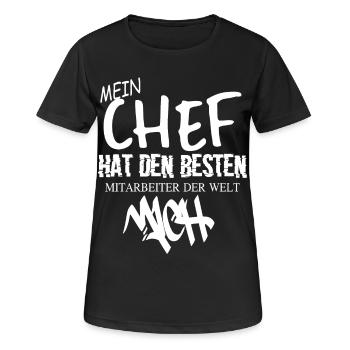 Beste Mitarbeiter der Welt - Frauen T-Shirt atmungsaktiv - Schwarz - Vorne - AI Model Female 172 light (172cm)
