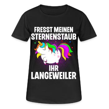 Einhorn Fresst Meinen Sternenstaub Ihr Langeweiler - Frauen T-Shirt atmungsaktiv - Schwarz - Vorne - AI Model Female 172 light (172cm)