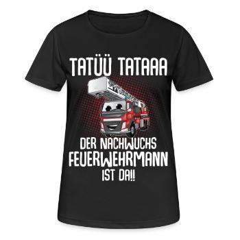 Feuerwehr Kinder Nachwuchs Feuerwehrmann - Frauen T-Shirt atmungsaktiv - Schwarz - Vorne - AI Model Female 172 light (172cm)