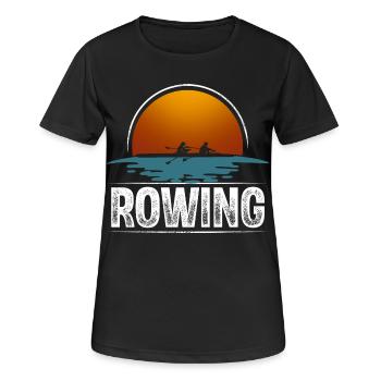 Rudern Ruderer Ruderboot Vintage - Frauen T-Shirt atmungsaktiv - Schwarz - Vorne - AI Model Female 172 light (172cm)