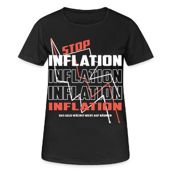 Arrêtez l’inflation - T-shirt respirant Femme - noir - Devant - AI Model Female 172 light (172cm)