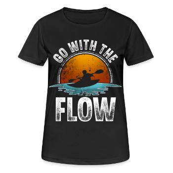 Kajak Kajakfahrer Kajaker - Frauen T-Shirt atmungsaktiv - Schwarz - Vorne - AI Model Female 172 light (172cm)