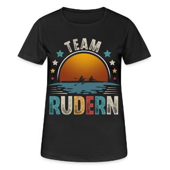 Rudern Ruderer Ruderboot Team - Frauen T-Shirt atmungsaktiv - Schwarz - Vorne - AI Model Female 172 light (172cm)