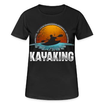 Kajak Kajakfahrer Kajaker - Frauen T-Shirt atmungsaktiv - Schwarz - Vorne - AI Model Female 172 light (172cm)