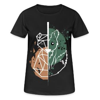 Fox vs Origami weiße Zeichnung - Frauen T-Shirt atmungsaktiv - Schwarz - Vorne - AI Model Female 172 light (172cm)
