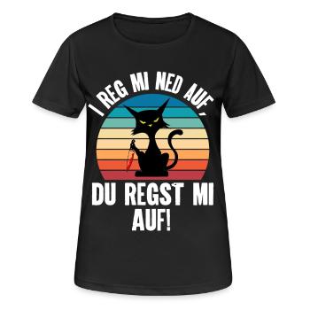 I Reg Mi Net Auf, Du Regst Mi Auf Schwäbisch - Frauen T-Shirt atmungsaktiv - Schwarz - Vorne - AI Model Female 172 light (172cm)