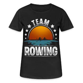 Rudern Ruderer Ruderboot Team - Frauen T-Shirt atmungsaktiv - Schwarz - Vorne - AI Model Female 172 light (172cm)