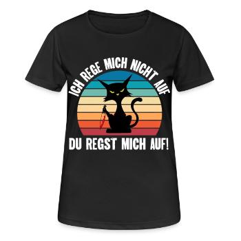 Ich reg mich nicht auf du regst mich auf Katze - Frauen T-Shirt atmungsaktiv - Schwarz - Vorne - AI Model Female 172 light (172cm)