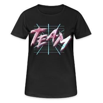 Team - Frauen T-Shirt atmungsaktiv - Schwarz - Vorne - AI Model Female 172 light (172cm)