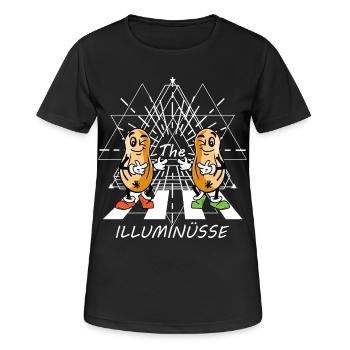Die Illuminüsse - Frauen T-Shirt atmungsaktiv - Schwarz - Vorne - AI Model Female 172 light (172cm)