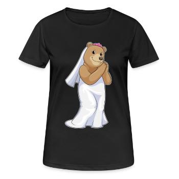 Mariage au voile de mariée Bear - T-shirt respirant Femme - noir - Devant - AI Model Female 172 light (172cm)