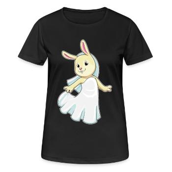 mariage avec voile de mariée lapin - T-shirt respirant Femme - noir - Devant - AI Model Female 172 light (172cm)
