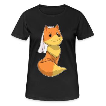 Renard Voile de mariée Mariage - T-shirt respirant Femme - noir - Devant - AI Model Female 172 light (172cm)
