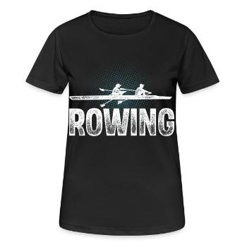 Rameur Rameur Bateau à rames - T-shirt respirant Femme - noir - Devant - AI Model Female 172 light (172cm)
