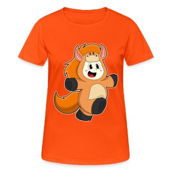 Horse Girl Costume - Women's Breathable T-Shirt - neon orange - Front - AI Model Female 172 dark (172cm)