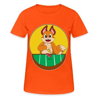 Jetons de poker Fox Poker - T-shirt respirant Femme - orange néon - Devant - AI Model Female 172 dark (172cm)