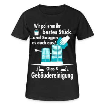 Glas & Gebäudereinigung - Frauen T-Shirt atmungsaktiv - Schwarz - Vorne - AI Model Female 172 light (172cm)