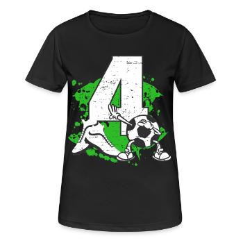 Footballeur et quatre ans - T-shirt respirant Femme - noir - Devant - AI Model Female 172 light (172cm)