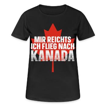 Kanada - Frauen T-Shirt atmungsaktiv - Schwarz - Vorne - AI Model Female 172 light (172cm)