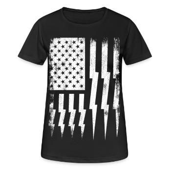 Patriotischer Elektriker - Frauen T-Shirt atmungsaktiv - Schwarz - Vorne - AI Model Female 172 light (172cm)
