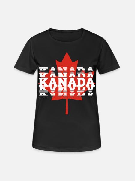 Kanada - Frauen T-Shirt atmungsaktiv - Schwarz