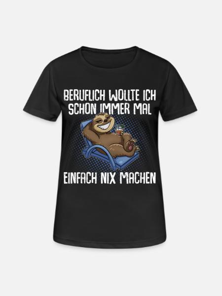 Faultier Beruf - Frauen T-Shirt atmungsaktiv - Schwarz